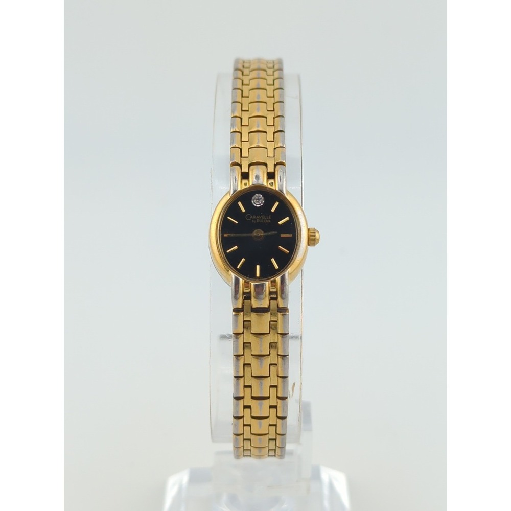 Caravelle‎ By Bulova Watch Women 16mm Gold Tone - New Battery - Keeps Good Time